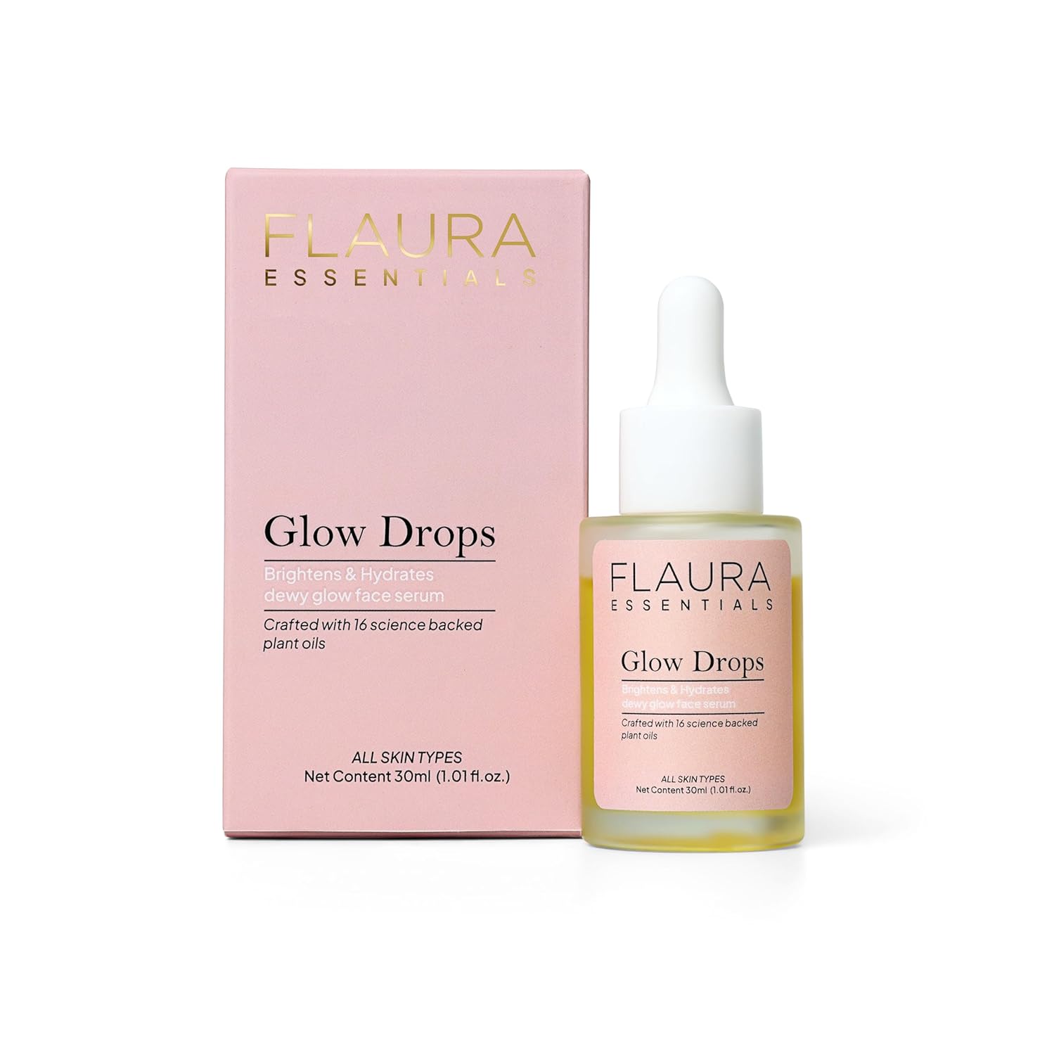 FLAURA ESSENTIALS GLOW DROPS BRIGHTING FACE SERUM 30ML Flaura
