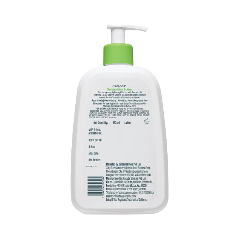 Cetaphil Moisturising Lotion | Avacado oil & Vitamin E |  Normal To Dry Skin | 250ML (Copy) Cetaphil