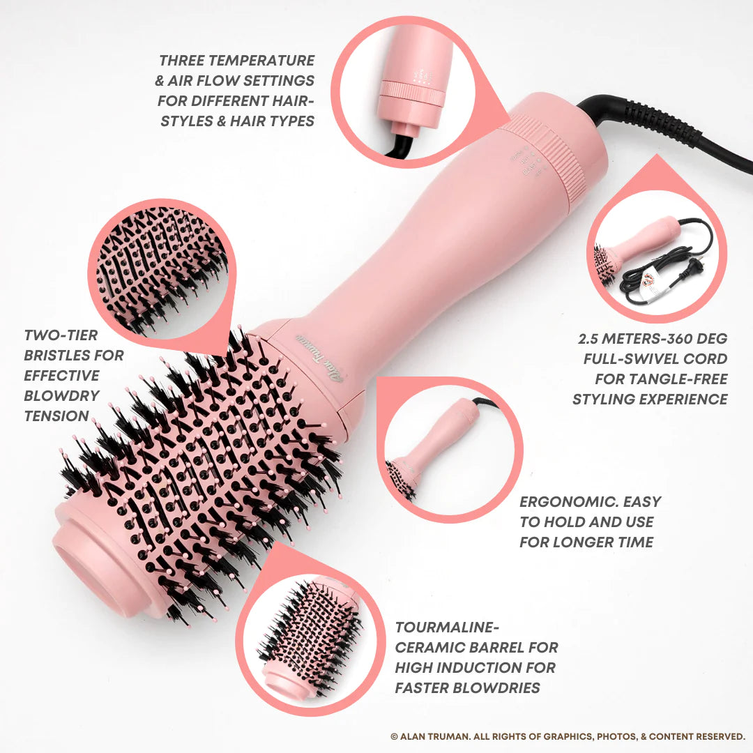 ALAN TRUMAN Love Hair Blow Brush Pink Candy ALAN TRUMAN