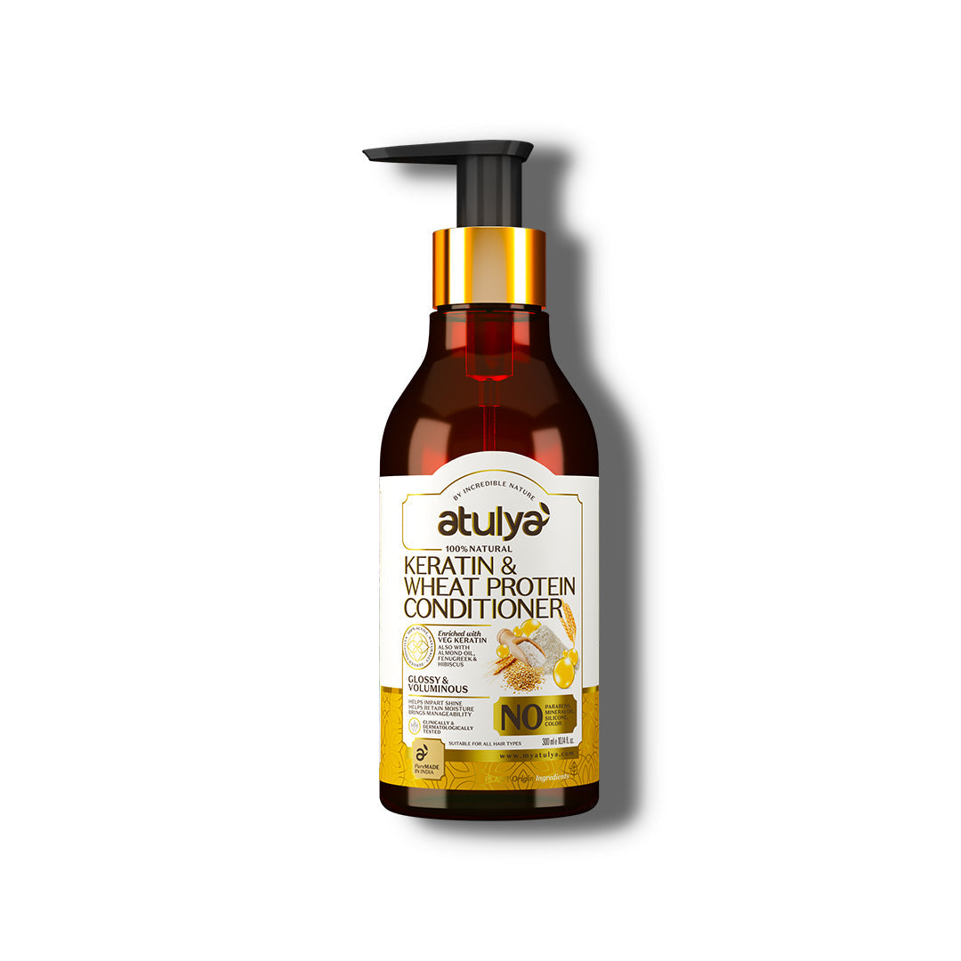 Atulya Keratin & Wheat Protein Hair Conditioner | Conditioner for Dry & Frizzy Hair | For Soft & Manageable Hair 300 ML Atulya