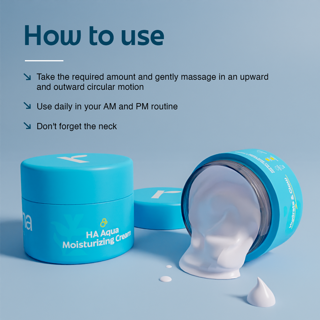 Rivona HA Aqua Moisturizing Cream with 2% Hyaluronic Acid for Dry Skin - 50gm