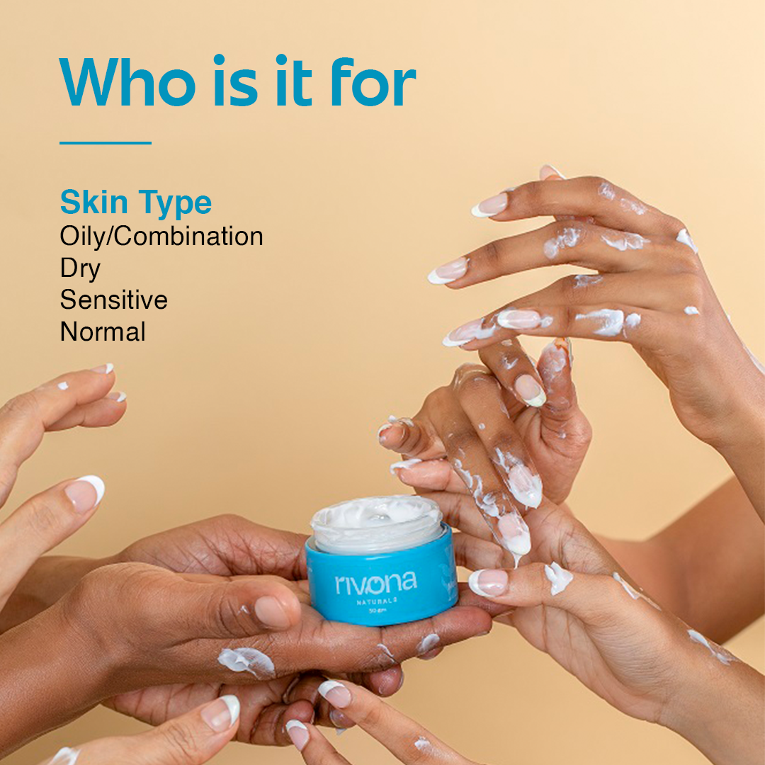 Rivona HA Aqua Moisturizing Cream with 2% Hyaluronic Acid for Dry Skin - 50gm