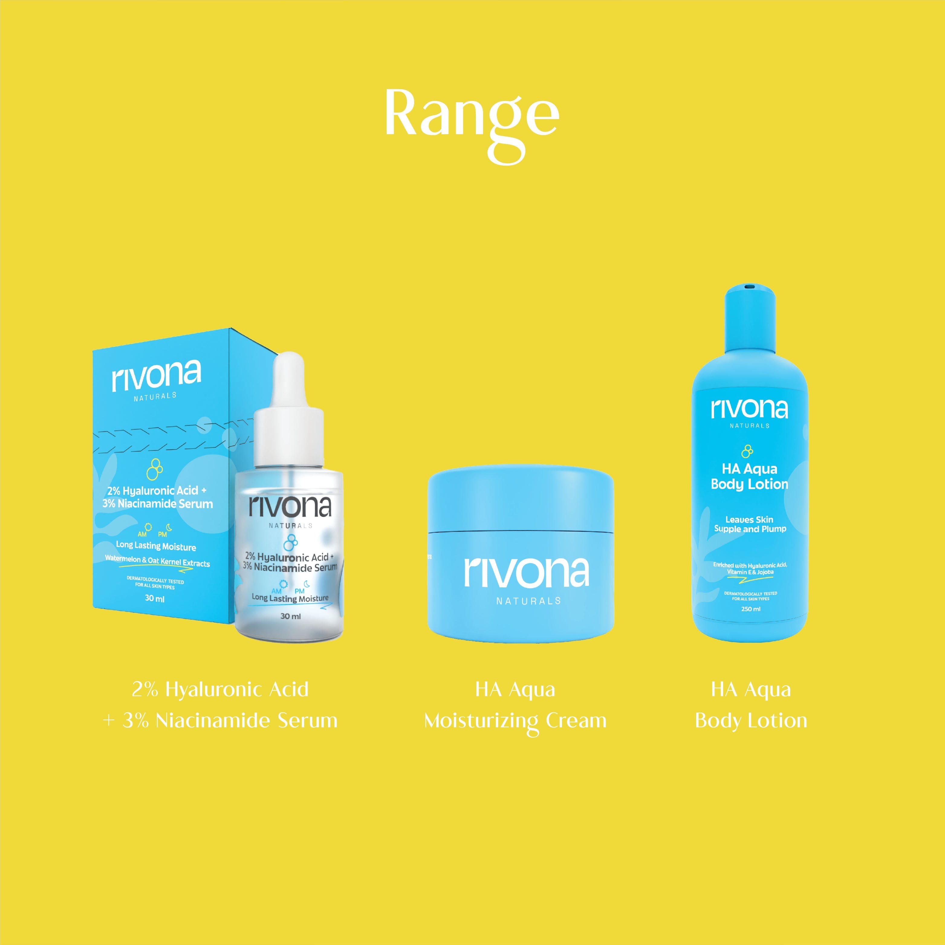 Rivona HA Aqua Moisturizing Cream with 2% Hyaluronic Acid for Dry Skin - 50gm