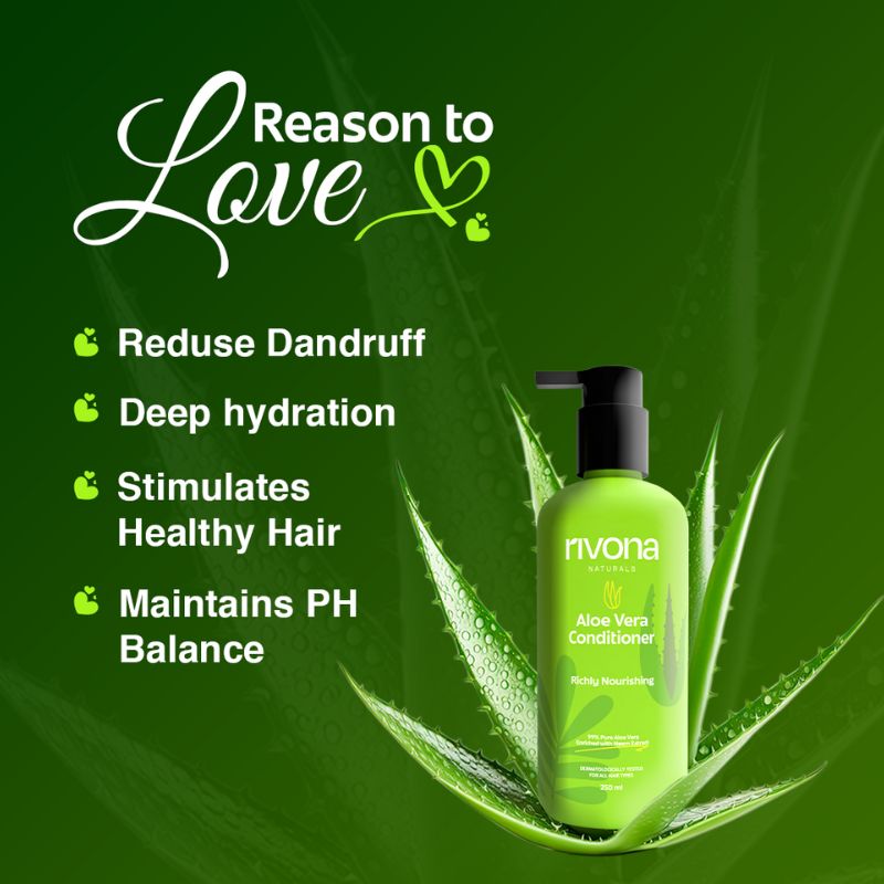 Rivona Aloe Vera Conditioner with Avocado Butter for Frizz Free Hair 250ml