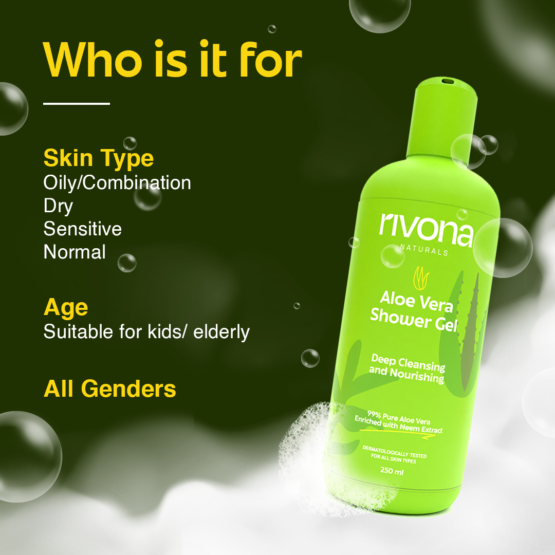 Rivona Aloe Vera Shower Gel With Hydrating Vitamin E Beads 250ml