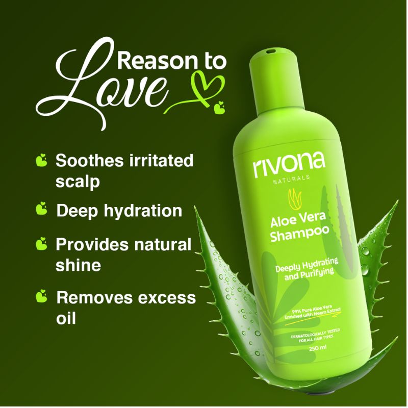Rivona Aloe Vera Shampoo With Natural Neem Hydrated Frizz Free Hair 250ml