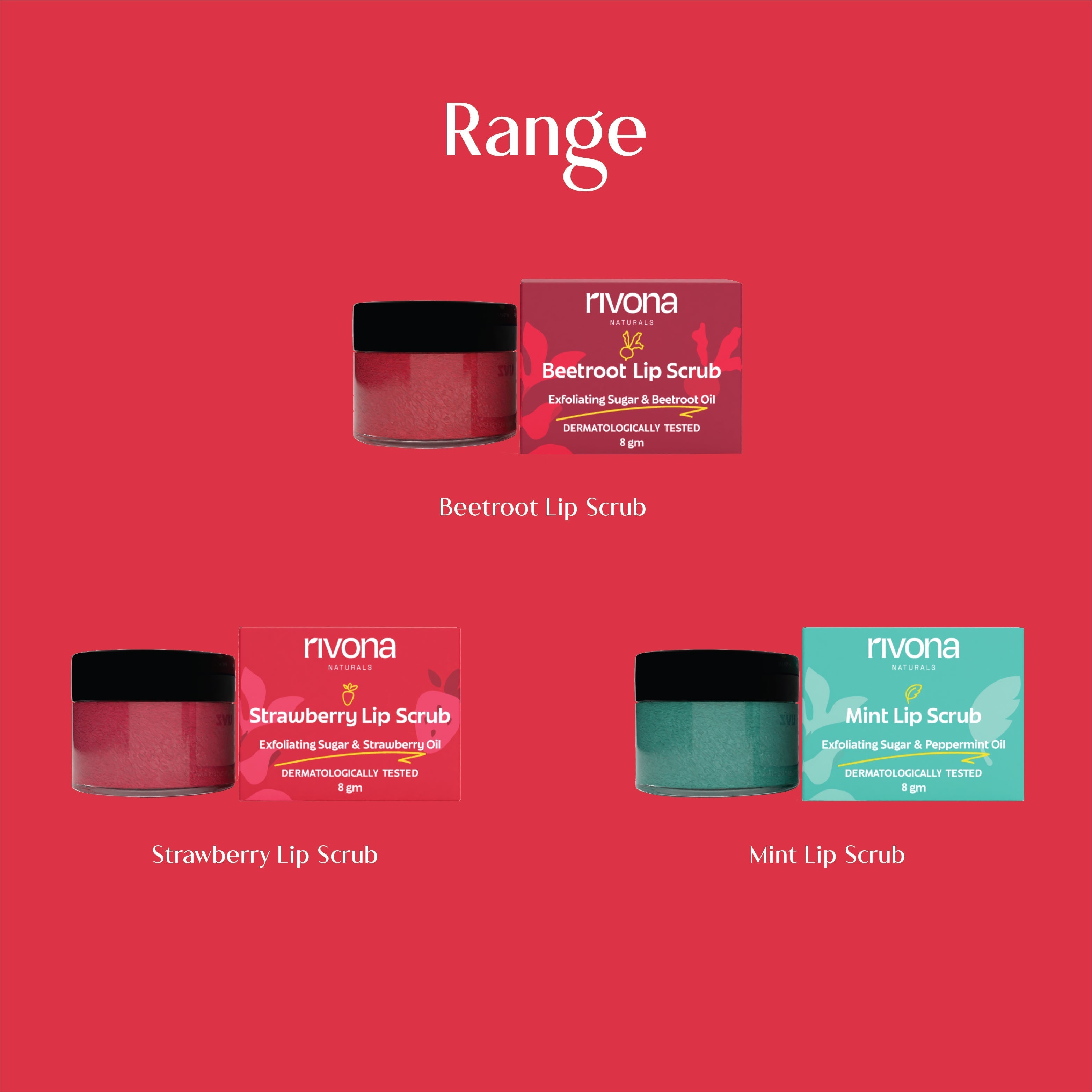 Rivona Beetroot Lip Scrub With Niacinamide Reduces Pigmentation 8gm