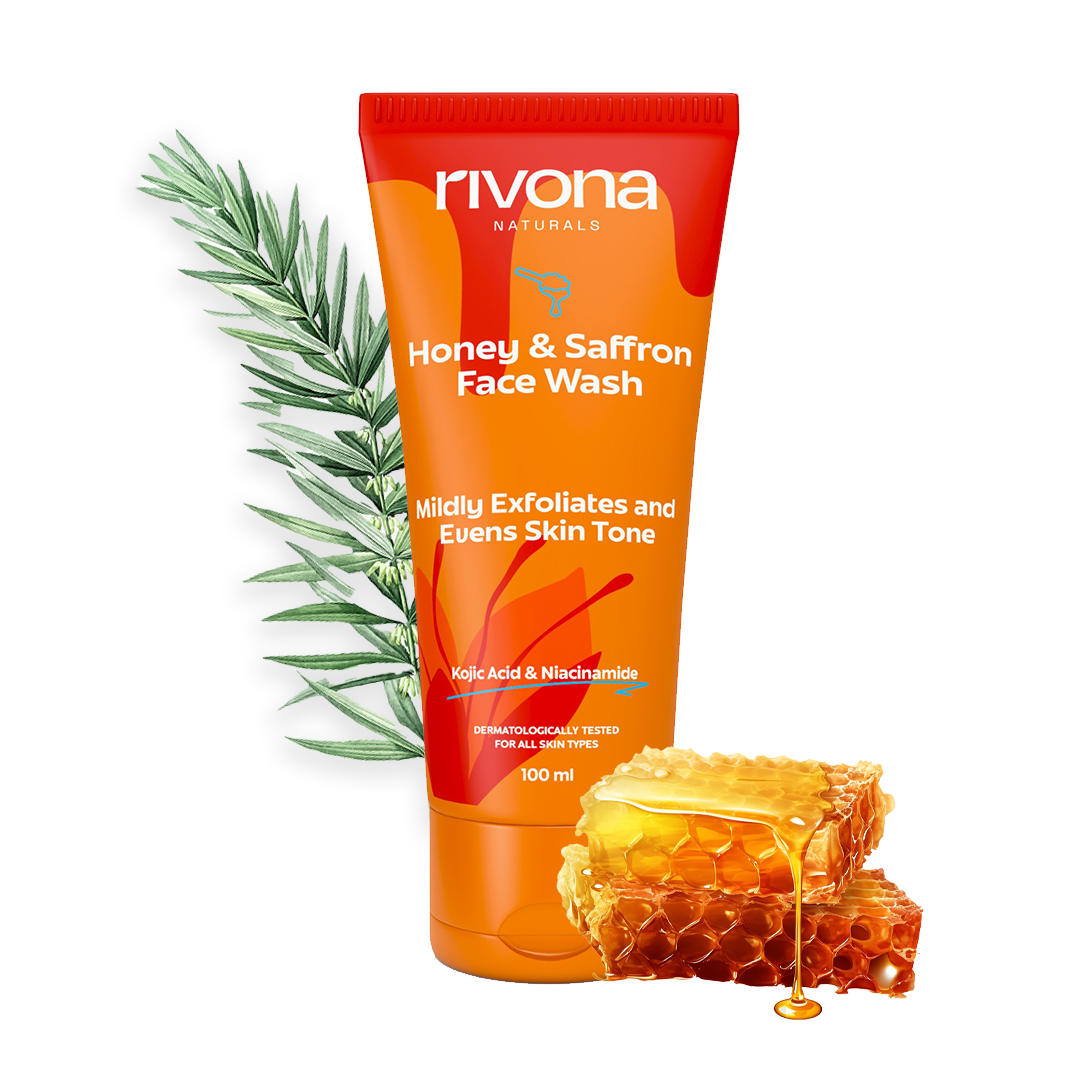 Rivona Honey & Saffron Face Wash with Niacinamide & Kojic Acid for De-pigmentation - 100ml