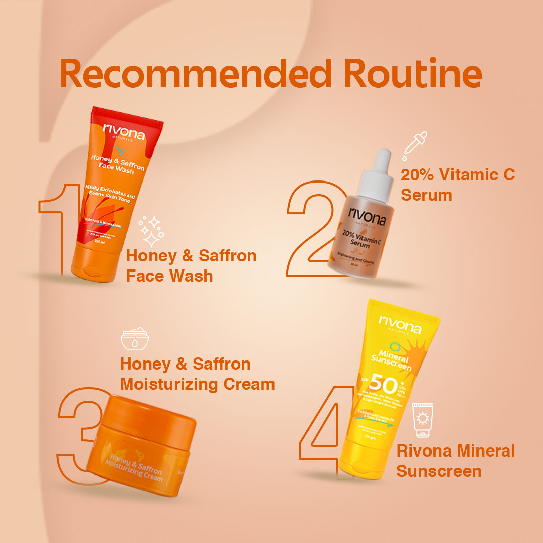Rivona Honey & Saffron Face Wash with Niacinamide & Kojic Acid for De-pigmentation - 100ml