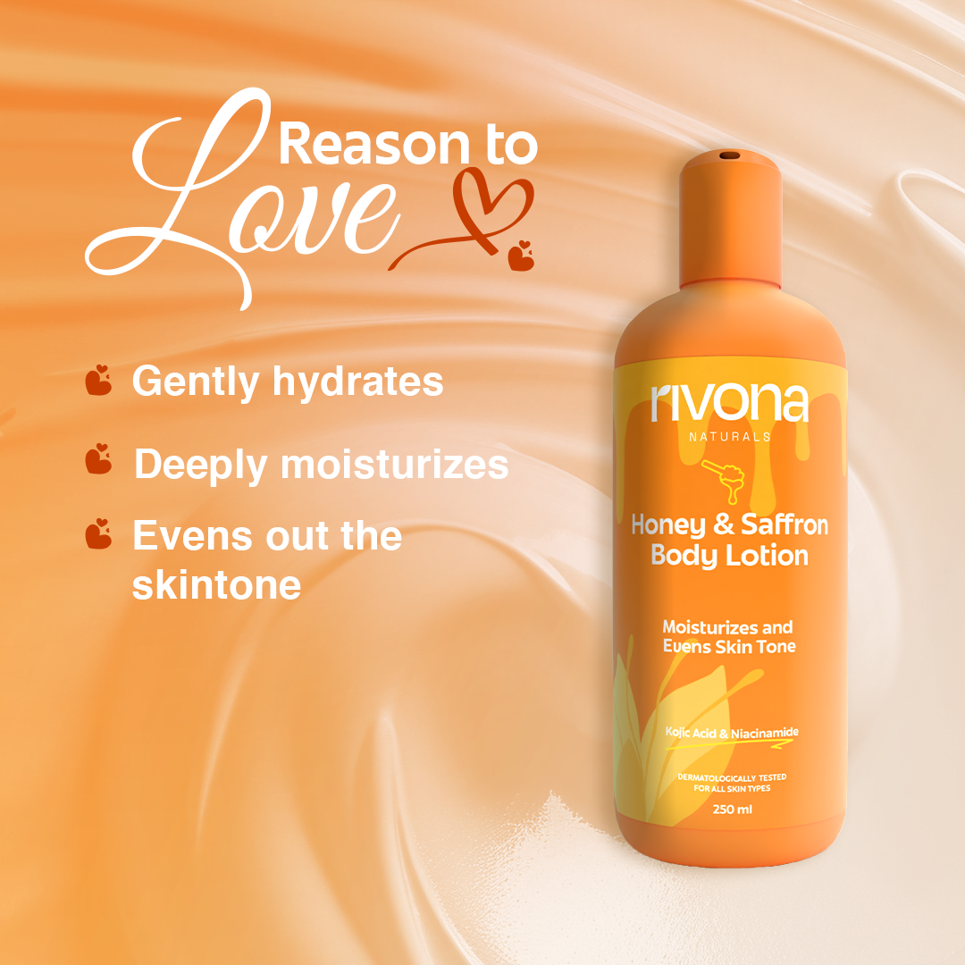Rivona Honey & Saffron + 2% Kojic Acid Natural Body Lotion 250ml