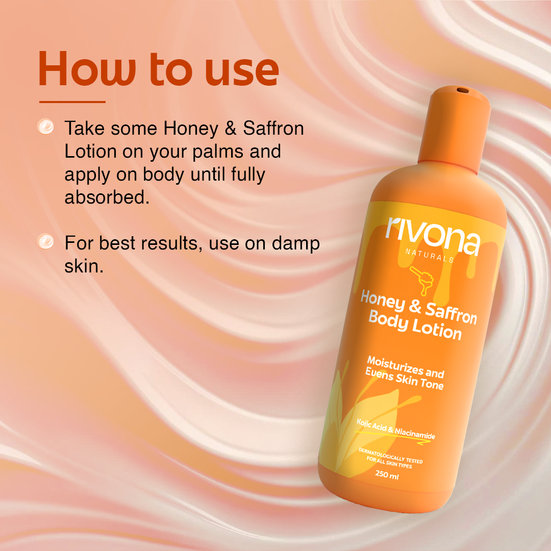 Rivona Honey & Saffron + 2% Kojic Acid Natural Body Lotion 250ml