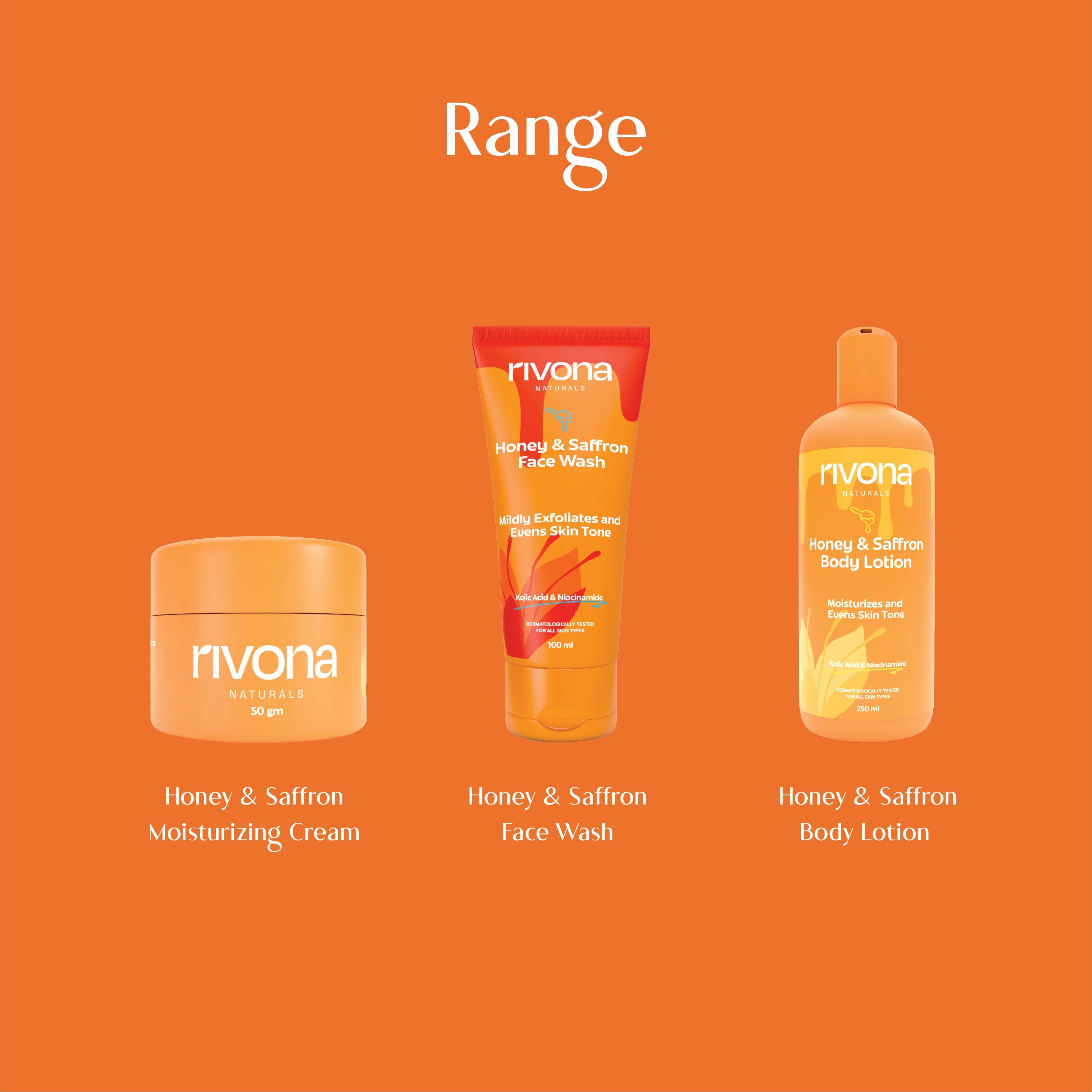 Rivona Honey & Saffron + 2% Kojic Acid Natural Body Lotion 250ml