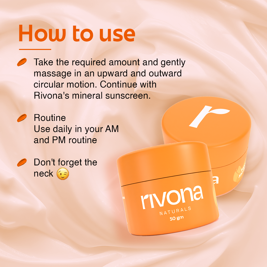 Rivona Honey & Saffron Face Cream with Kojic Acid for Even Skin tone - 50GM