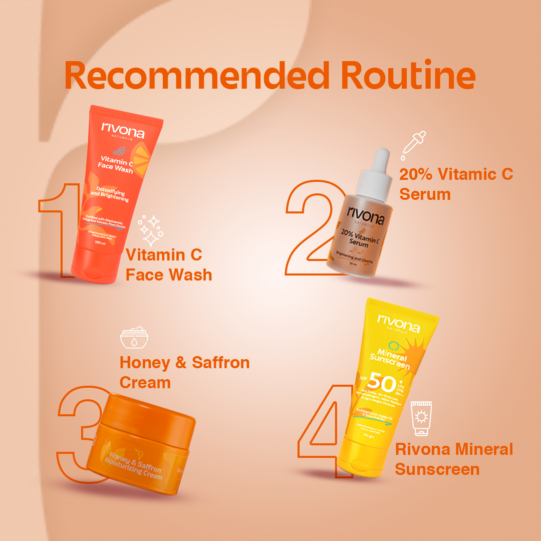 Rivona Honey & Saffron Face Cream with Kojic Acid for Even Skin tone - 50GM