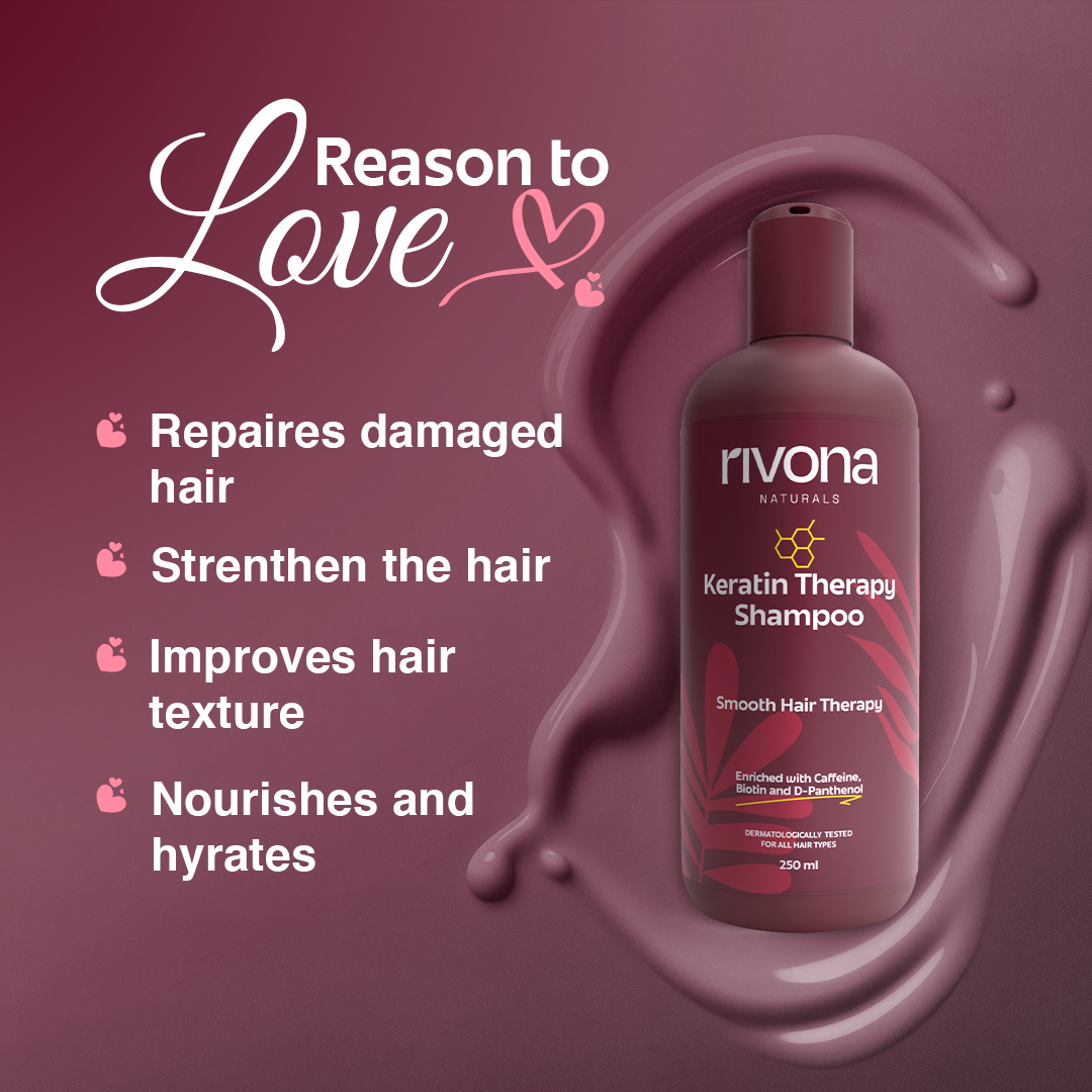 Rivona Keratin Shampoo for Damaged hair Smooth Silky Hair 250ml