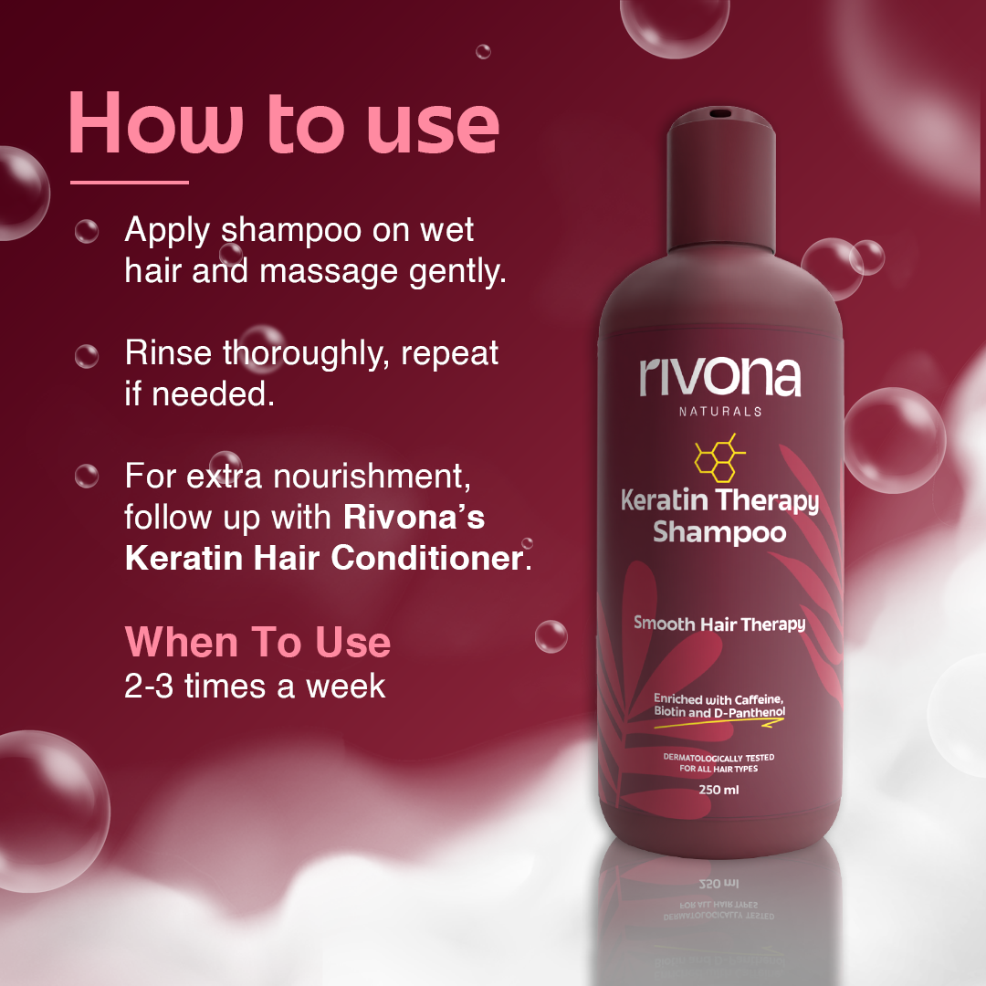 Rivona Keratin Shampoo for Damaged hair Smooth Silky Hair 250ml