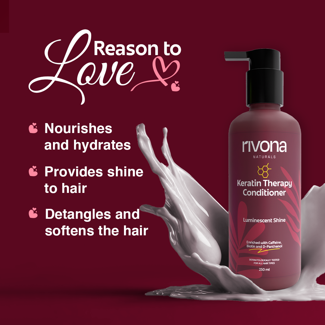 Rivona Keratin Conditioner With Caffeine and Biotin Paraben and Sulphate Free 250ml