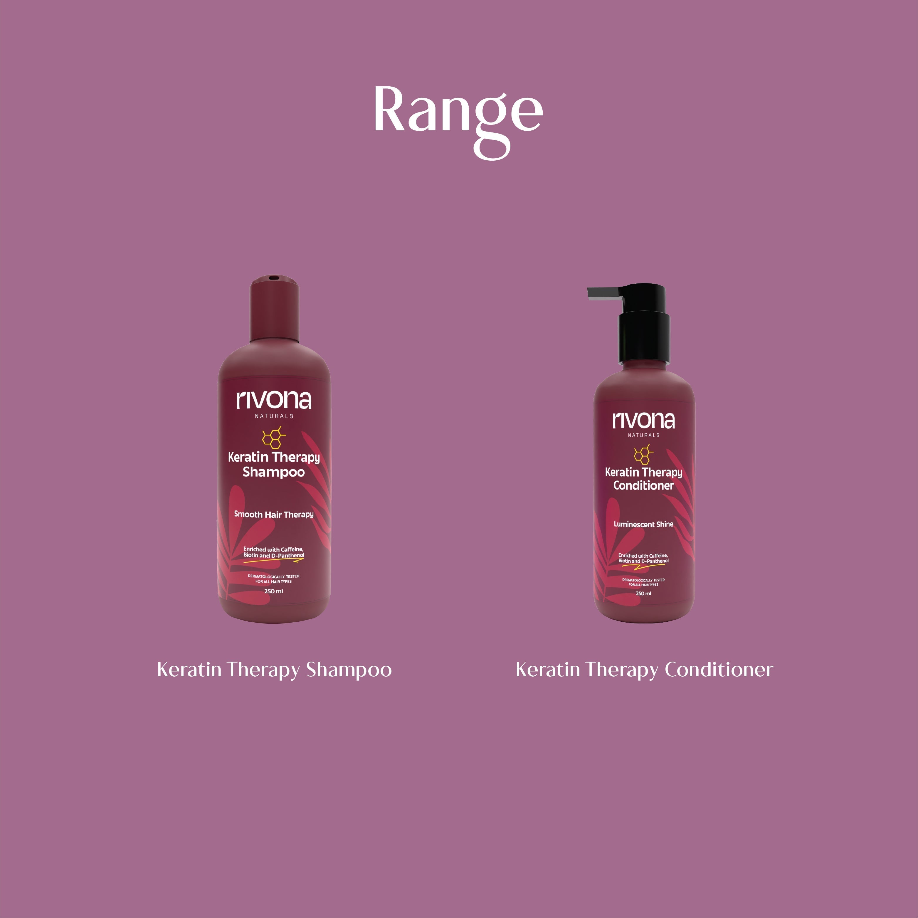 Rivona Keratin Conditioner With Caffeine and Biotin Paraben and Sulphate Free 250ml