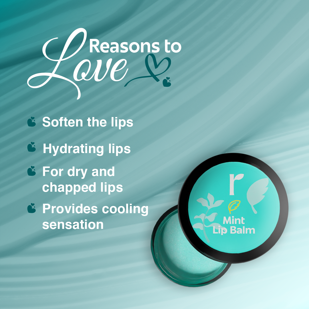 Rivona Mint Lip Balm With Rosemary Oil Heals chapped lips 8 gm