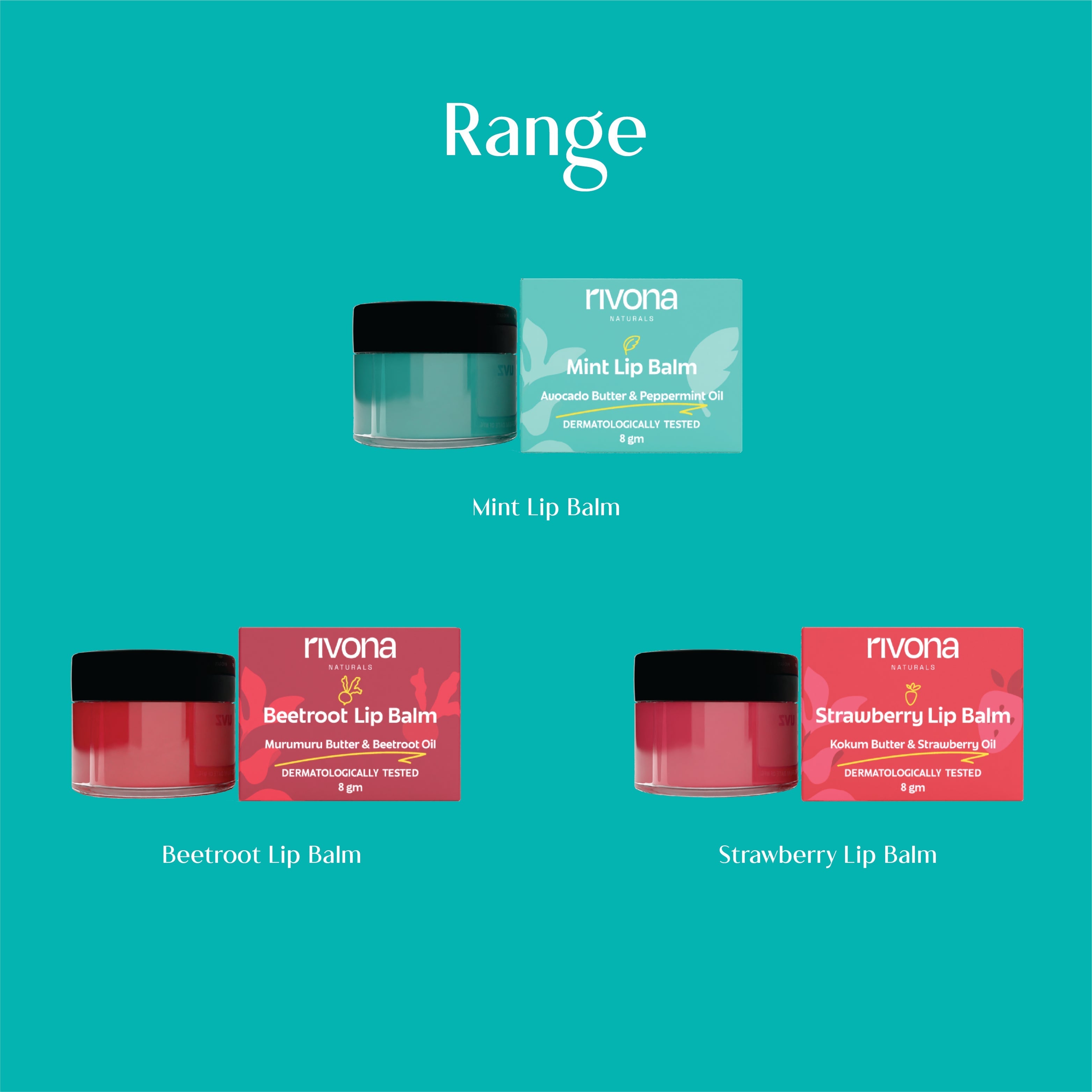 Rivona Mint Lip Balm With Rosemary Oil Heals chapped lips 8 gm