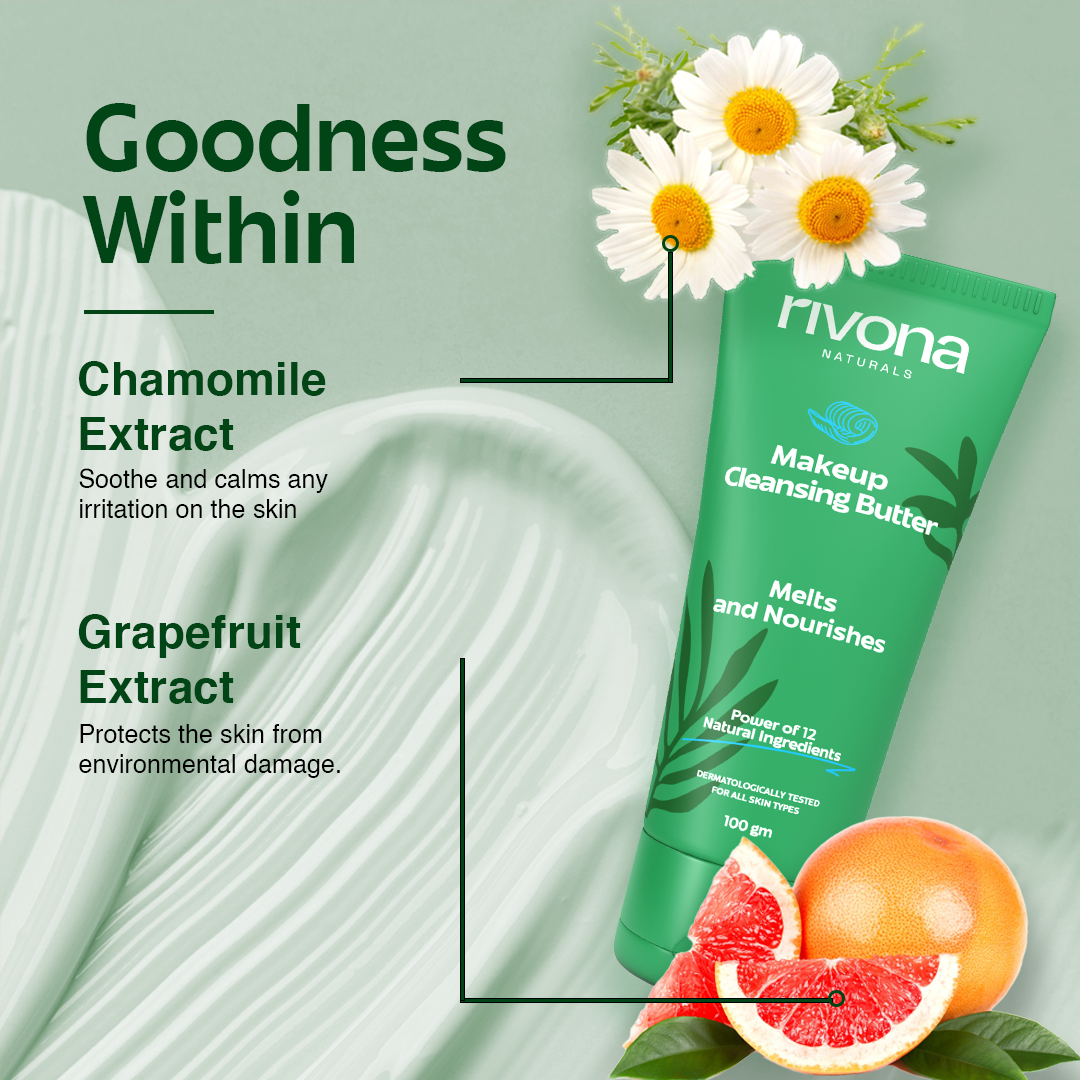 Rivona Makeup Cleansing Butter - Removes SPF and Waterproof Makeup - 100gm