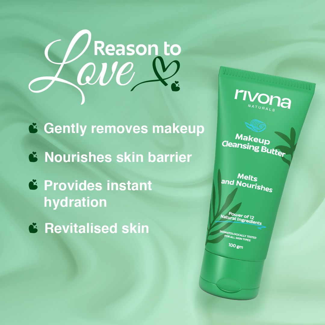 Rivona Makeup Cleansing Butter - Removes SPF and Waterproof Makeup - 100gm