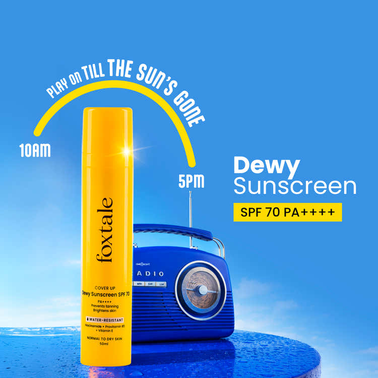 SPF 70 Dewy Finish Sunscreen PA ++++for Dry Skin 50ml FOXTALE