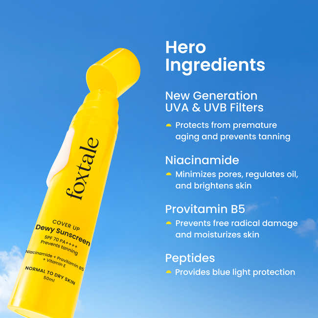SPF 70 Dewy Finish Sunscreen PA ++++for Dry Skin 50ml FOXTALE