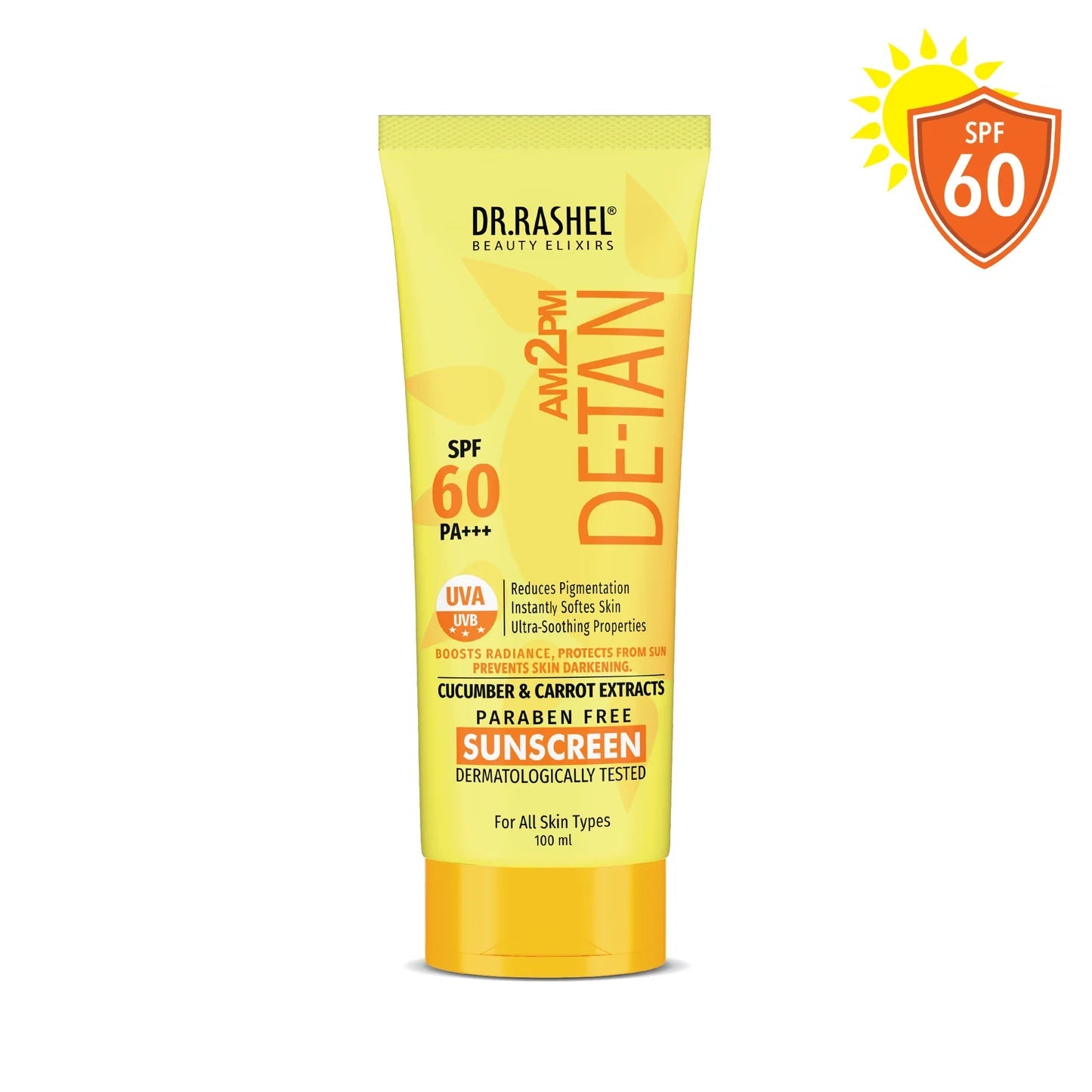 Dr.Rashel De-Tan Sunscreen SPF 60 PA+++ – Ultra Soothing Sun Protection with Cucumber & Carrot Extracts Vaseline