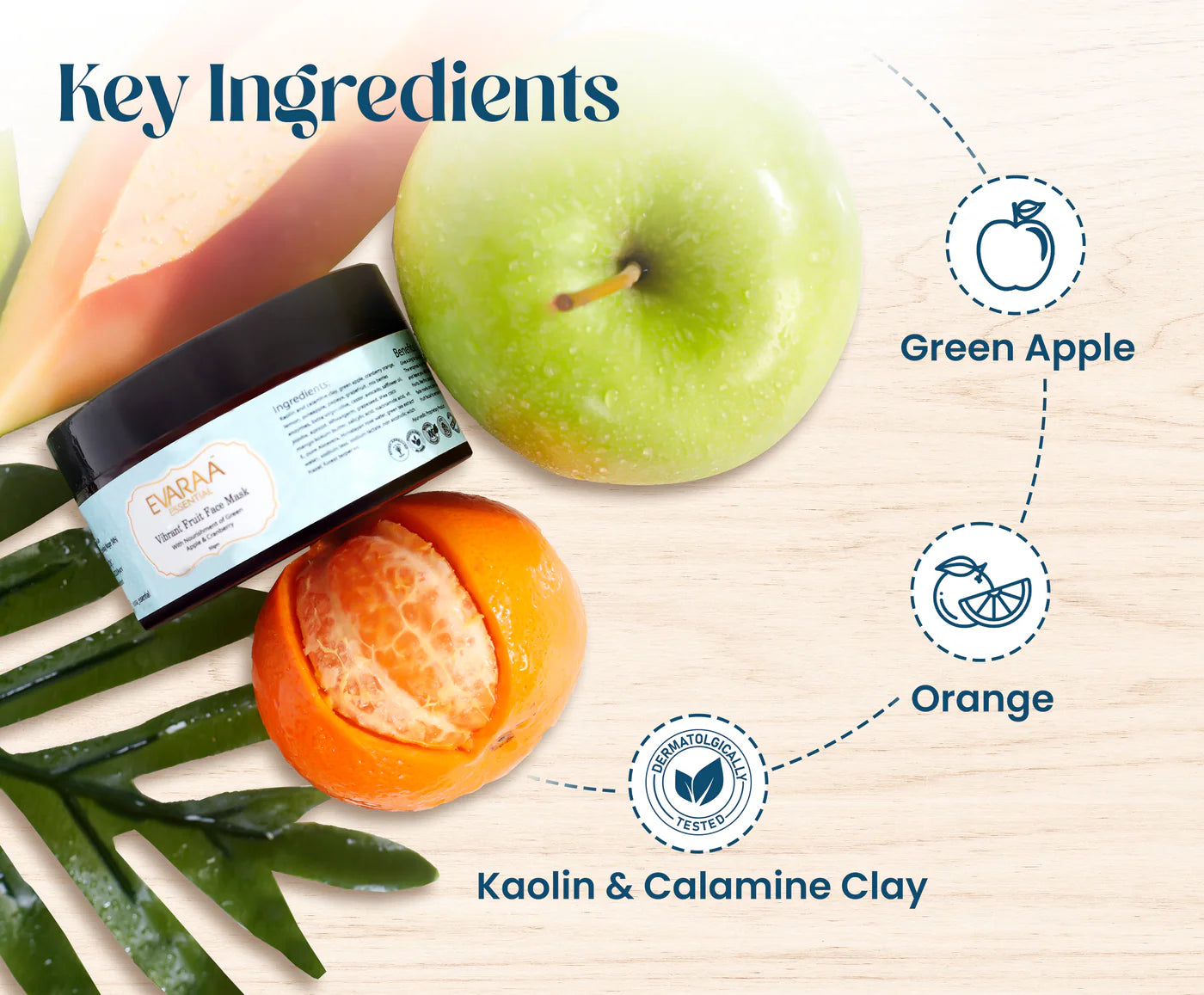 EVARAA ESSENTIAL Vibrant Fruit Face Mask (50g) evaraa