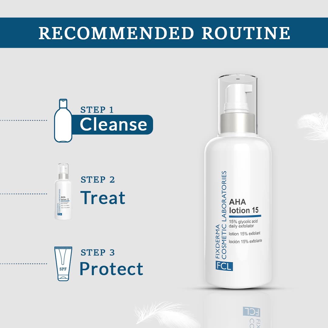 FIXDERMA COSMETIC LABORATORIES 15% Glycolic Acid Aha Lotion For Body And Face | Dead Skin Remover | Paraben Free Aha Exfoliating Lotion For Dry, Itchy And Rough Skin - 100Ml Fixderma