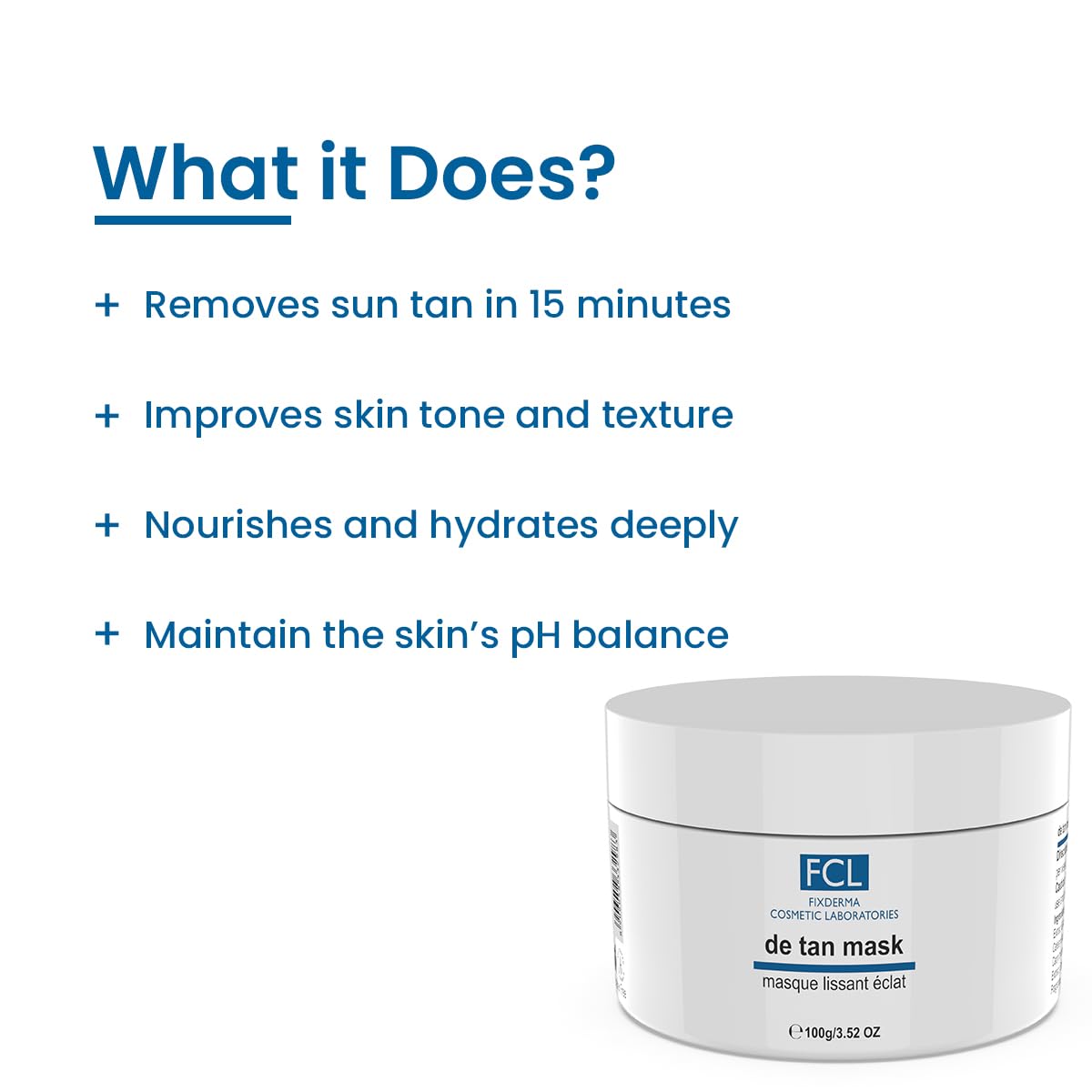 FIXDERMA COSMETIC LABORATORIES De Tan Mask For Tanning&Dark Skin|Cleans Pores|Removes Blackheads|Improves Skin Tone&Texture|Suits Oily&Acne Prone Skin|Non-Comedogenic|Paraben Free- 100Gm Fixderma