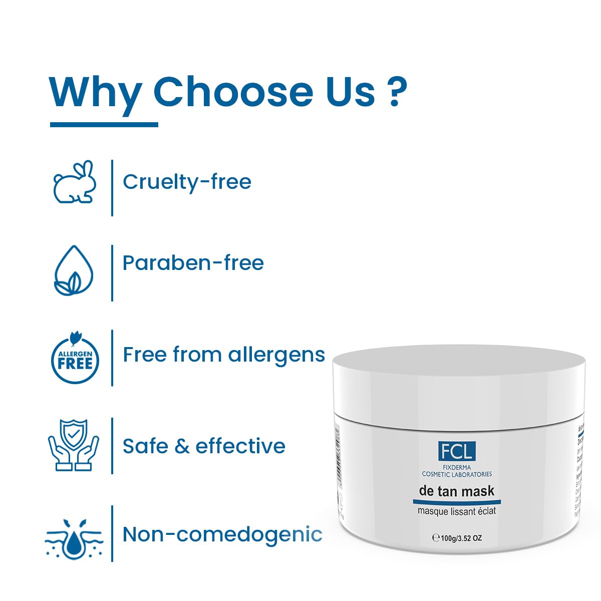 FIXDERMA COSMETIC LABORATORIES De Tan Mask For Tanning&Dark Skin|Cleans Pores|Removes Blackheads|Improves Skin Tone&Texture|Suits Oily&Acne Prone Skin|Non-Comedogenic|Paraben Free- 100Gm Fixderma