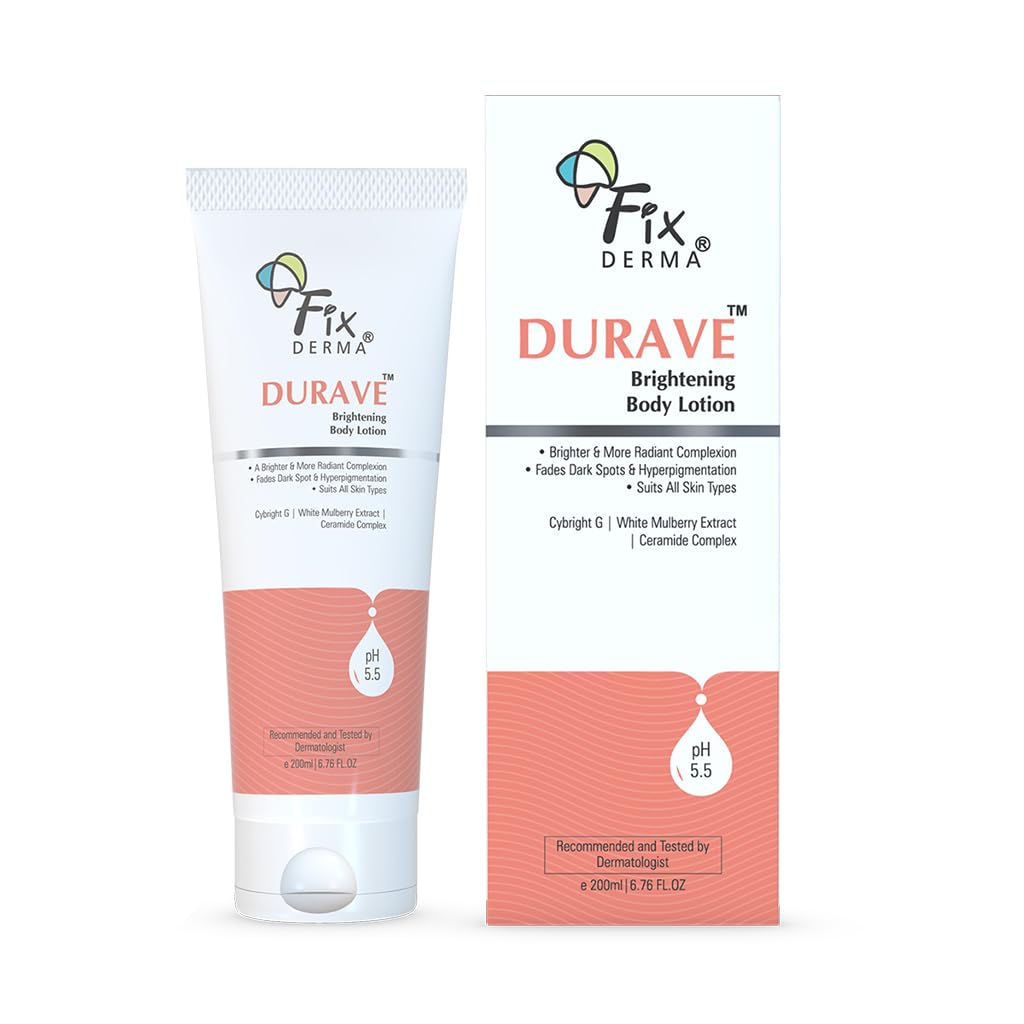 Fixderma Durave Brightening Body Lotion with Ceramide | Lotion for Hyperpigmentation & Dark Spots | Body Lotion for Women & Men | Moisturizer for Body for All Skin Types - 200 ml Fixderma