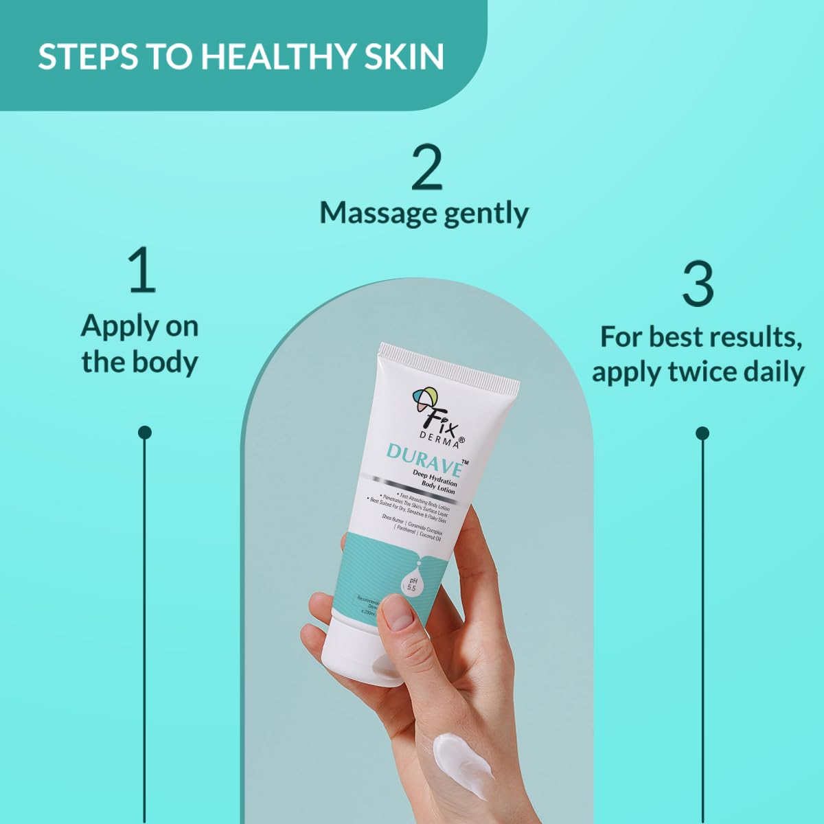 Fixderma Durave Deep Hydrating Body Lotion with Ceramide & Shea Butter | Moisturizer for Dry Skin | Body Lotion for Women & Men | Moisturizer for Body - 200 ml Fixderma