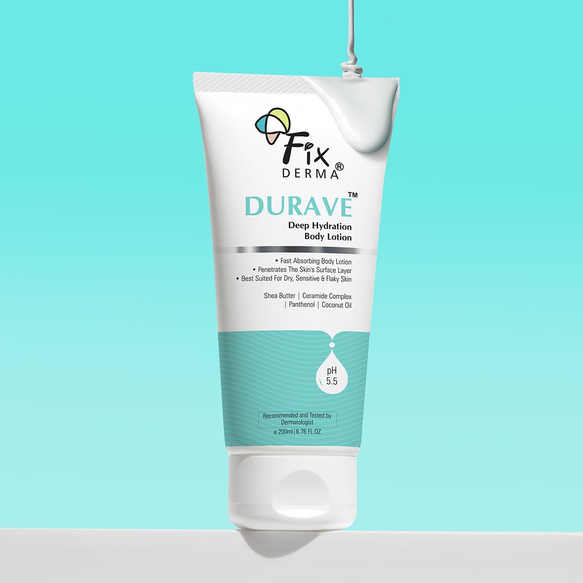 Fixderma Durave Deep Hydrating Body Lotion with Ceramide & Shea Butter | Moisturizer for Dry Skin | Body Lotion for Women & Men | Moisturizer for Body - 200 ml Fixderma