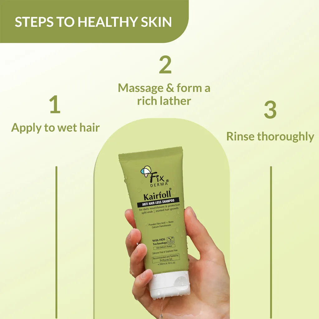 Kairfoll Anti Hair Loss Shampoo | Vital Amino Acids to Revitalize and Promote Hair Growth 200 Ml Fixderma