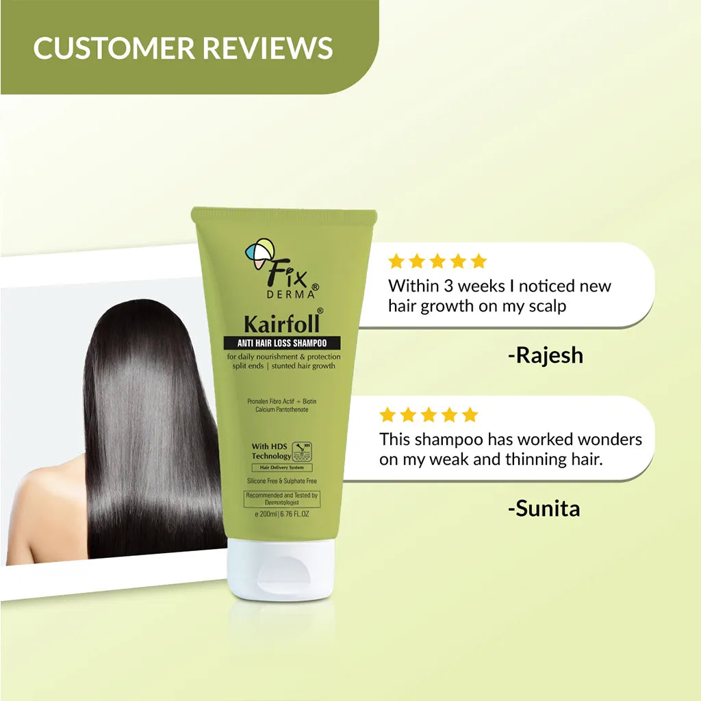 Kairfoll Anti Hair Loss Shampoo | Vital Amino Acids to Revitalize and Promote Hair Growth 200 Ml Fixderma