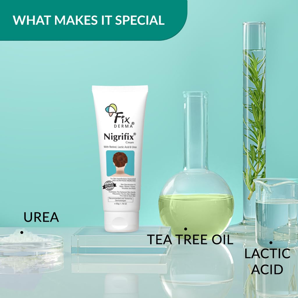 Fixderma Nigrifix Cream for Acanthosis Nigricans with Lactic Acid | Dermatologist Tested Retinol Cream | For Dark Body Parts like Neck, Ankles, Knuckles, Armpits, Thighs & Elbows | Exfoliant - 50g Fixderma