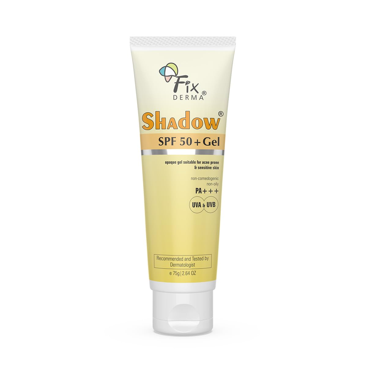 Fixderma Shadow Sunscreen SPF 50+ PA+++ Gel Broad Spectrum Sunscreen For UVA & UVB Protection | Sunscreen For Women & Men - 75gm Fixderma