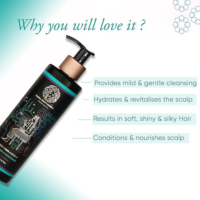 GLOBAL BEAUTY SECRETS Turkish Rose & Mint Conditioner  200 ml GLOBAL BEAUTY SECRETS