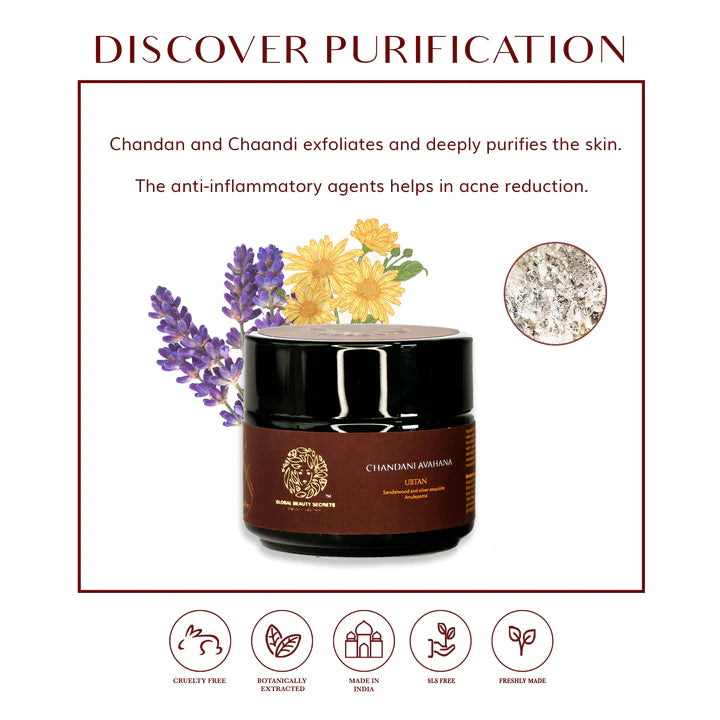 GLOBAL BEAUTY Chandani Avahana Ubtan 100g GLOBAL BEAUTY SECRETS