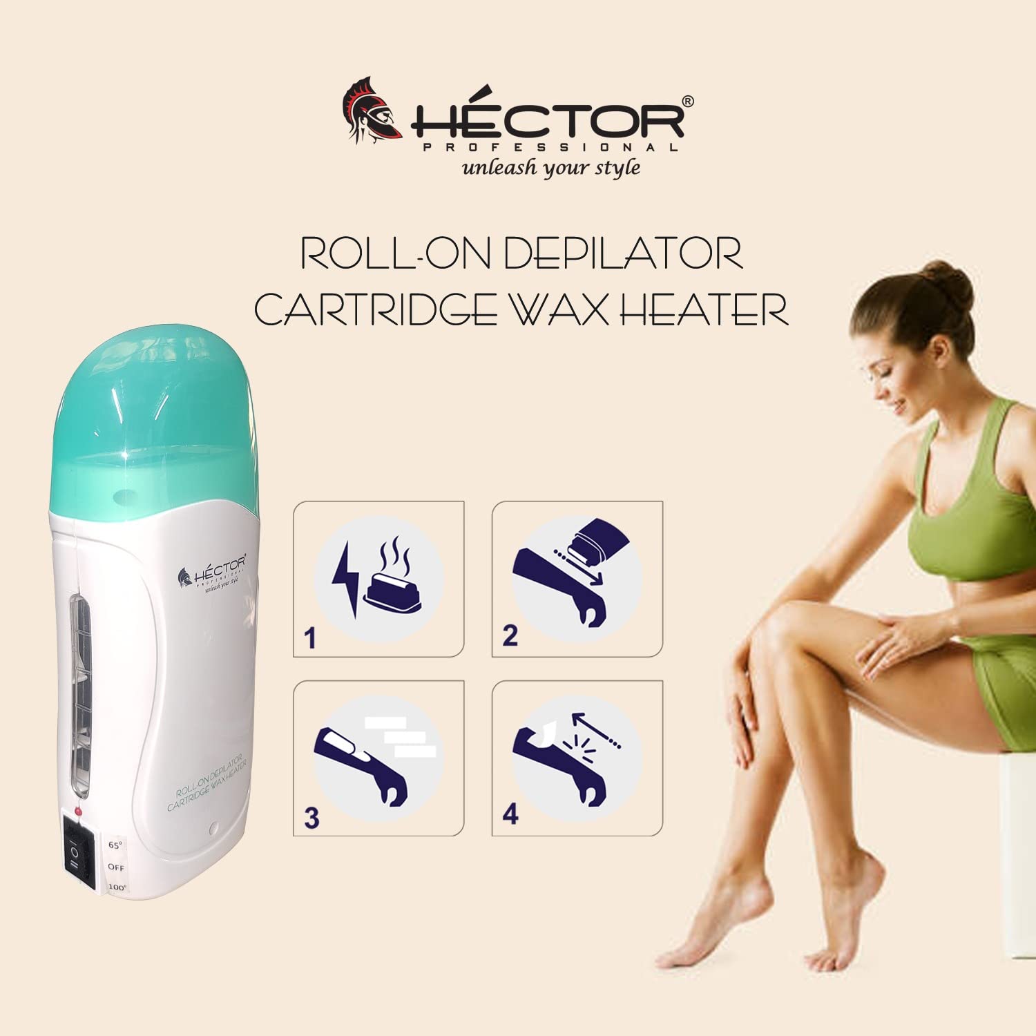 HECTOR Roll On Depilator Cartridge Wax Heater HT-CWH 99 A HECTOR