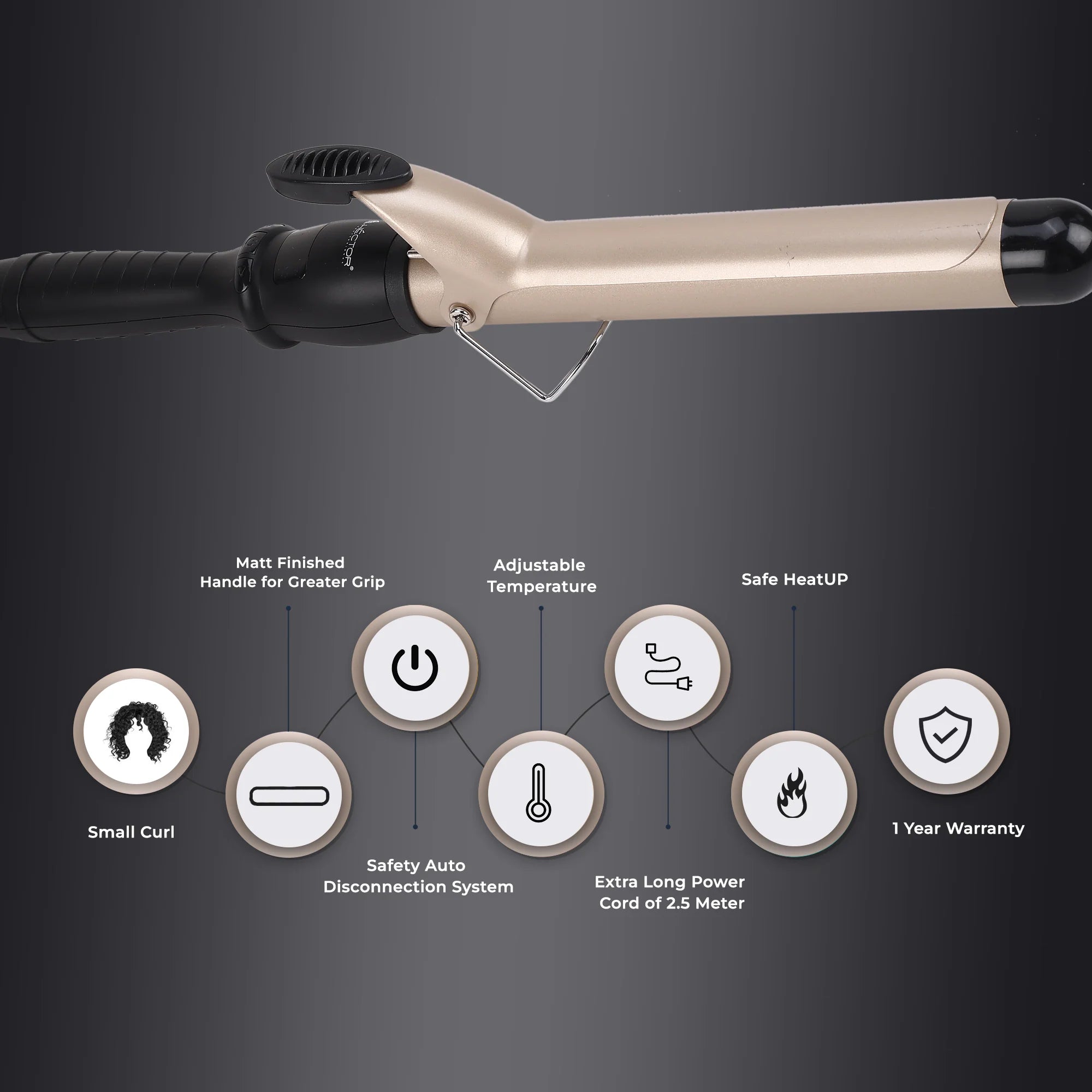 HECTOR Rotating Curling Iron Tong HT-CT 315 19mm HECTOR