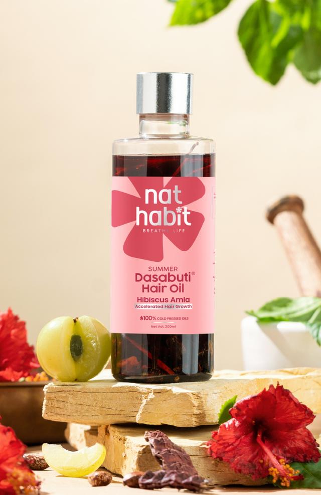 Nat Habit Hibiscus Amla DASABUTI Summer Hair Oil 50ml Nat Habitat