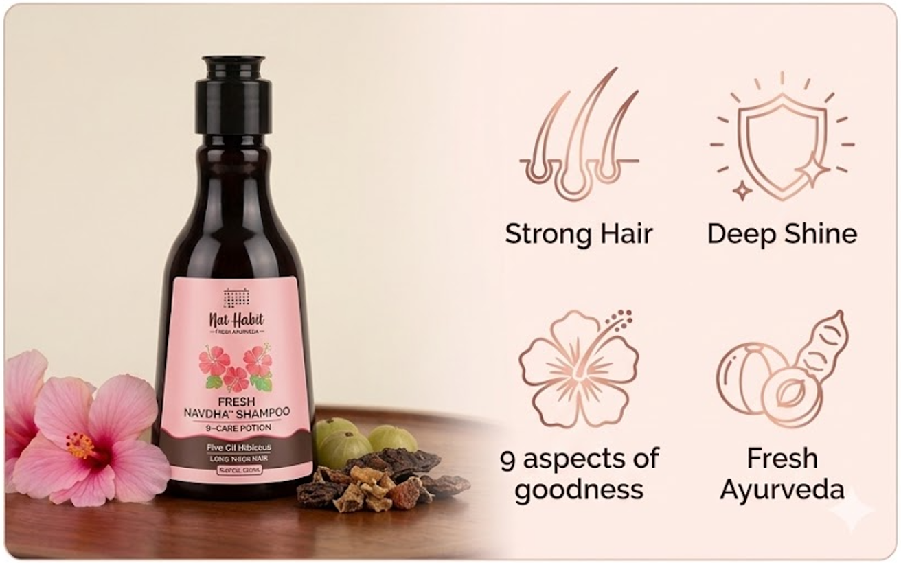 Nat Habit Five Oil Hibiscus Repair Navdha Shampoo 125ml Nat Habitat