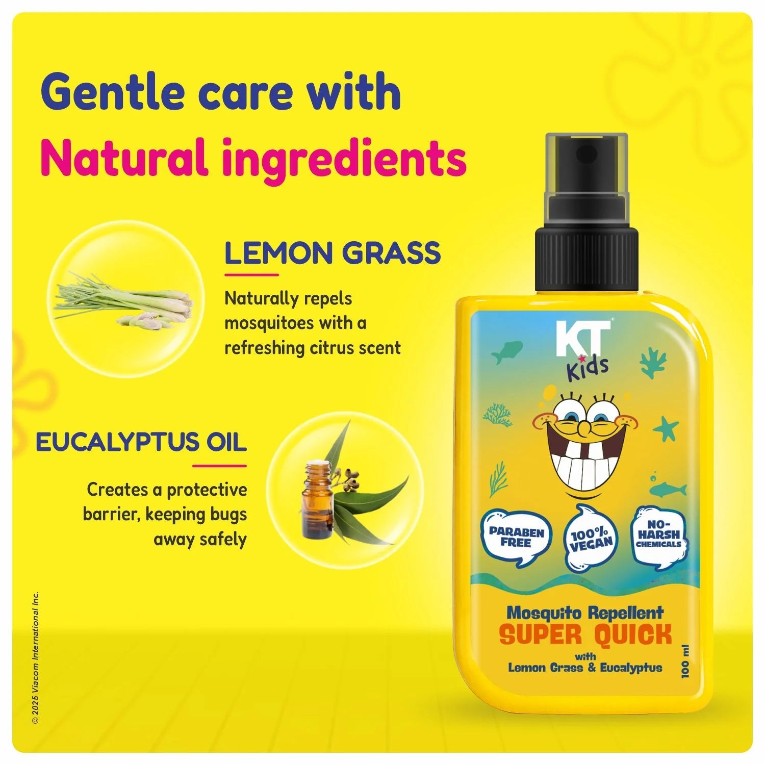 Super Quick Mosquito Repellent for Kids (3+ Years) | Natural, Protective & Long-Lasting Care for Boys & Girls | 100ml KT KIDS