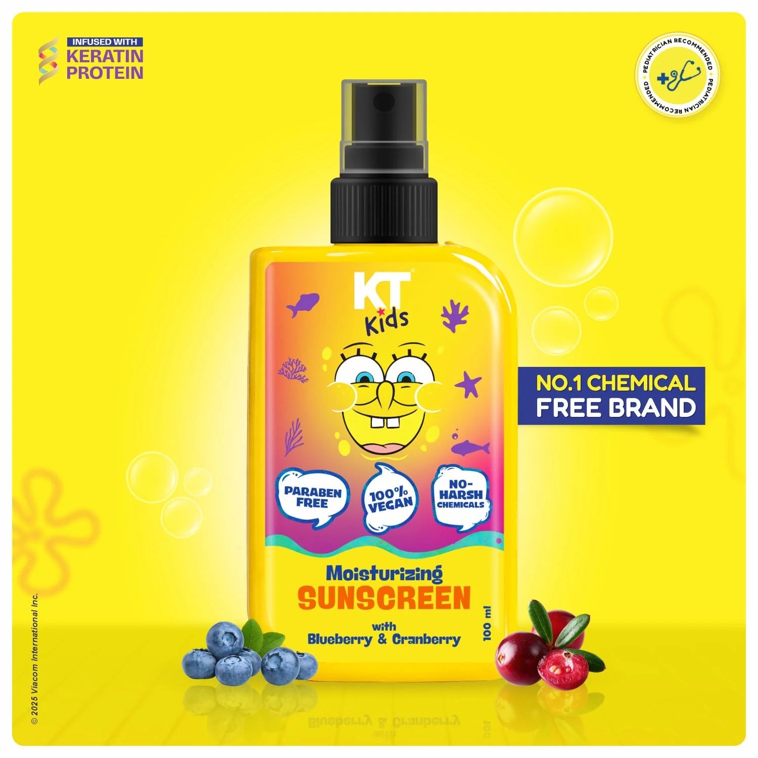 KT KIDS Moisturizing Sunscreen Spray for Boys & Girls 3+ Years | UVA & UVB Protection | Hydrating & Gentle Formula | 100ml KT KIDS