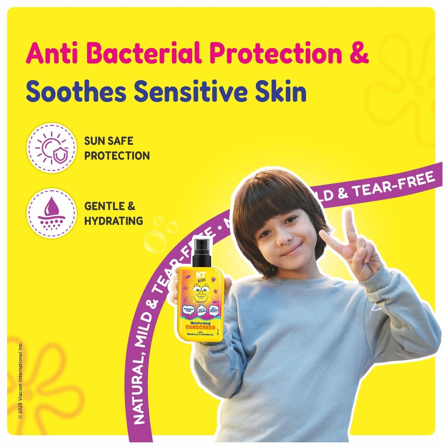KT KIDS Moisturizing Sunscreen Spray for Boys & Girls 3+ Years | UVA & UVB Protection | Hydrating & Gentle Formula | 100ml KT KIDS