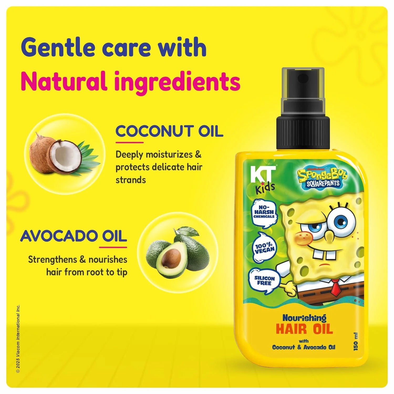 Nourishing Hair Oil for Kids 3+ Years | Enriching & Non-Sticky Formula | Gentle Hair Care for Boys & Girls | 150ml KT KIDS